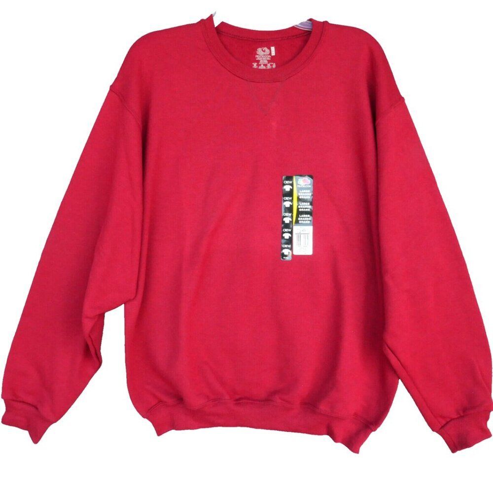 Fruit Of The Loom Adult Size L Sweatshirt Red Crimson Crewneck 90s VTG Blank